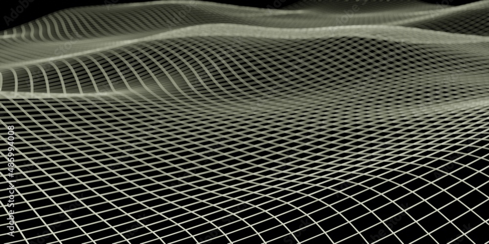 Poster mesh wave structure curve background purple and blue gradient macro image 3d illustration