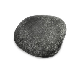 Black spa stone isolated on white, top view