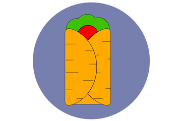 Shawarma Isolated Vector Illustration which can be easily Download