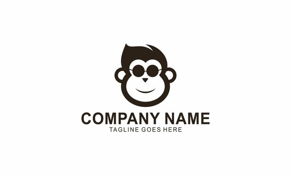 Monkey head logo template vector