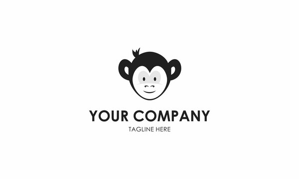 Monkey head logo template vector