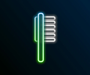Glowing neon line Pets vial medical icon isolated on black background. Prescription medicine for animal. Colorful outline concept. Vector