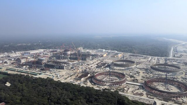 Ishwardi, Bangladesh &ndash; January 09, 2022: Under Construction Site of Rooppur Nuclear Power Plant at Ishwardi, Bangladesh.