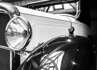Headlight of the vintage car