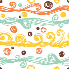 Seamless pattern with abstract waves.