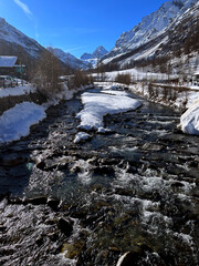 winter time in alps italian mountains
