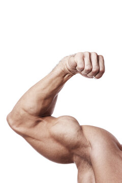 Muscular male arm with bicep peak