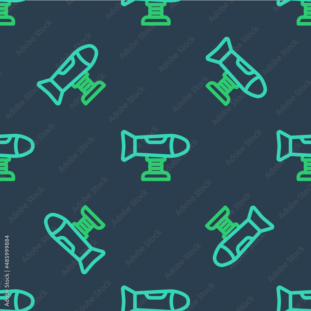 Canvas Prints Line Swing plane on the playground icon isolated seamless pattern on blue background. Childrens carousel with plane. Amusement icon. Vector