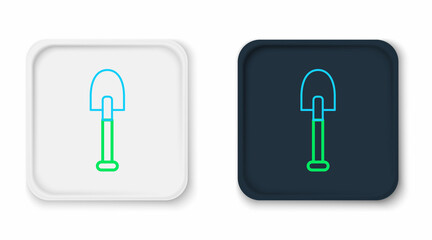 Line Shovel icon isolated on white background. Gardening tool. Tool for horticulture, agriculture, farming. Colorful outline concept. Vector