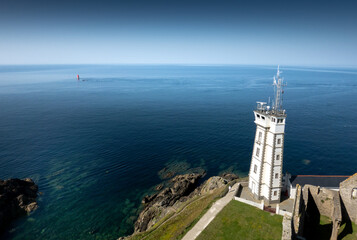 Fototapeta na wymiar Aerial view of tower against sea