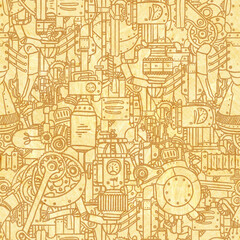 Obraz premium Steampunk seamless pattern