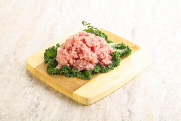 Raw pork minced meat for cooking