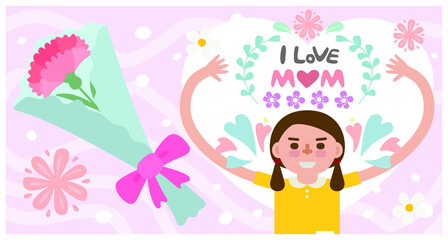 Mother's Day gift illustration for various graphic design and advertising applications.

