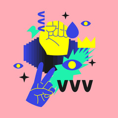 Modern background with abstract elements and dynamic shapes. Compositions of colored spots. Vector illustration.