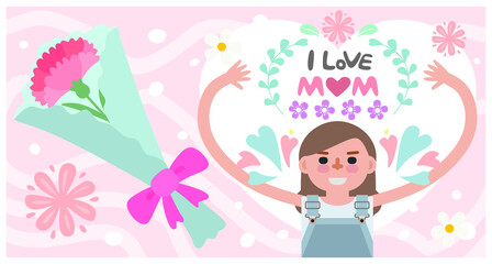 Mother's Day gift illustration for various graphic design and advertising applications.

