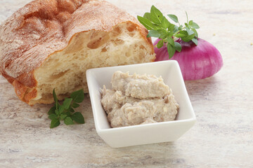 Jewish traditional cuisine herring mousse Forsmak