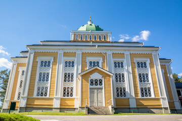 View to Kerimaki Church, one of the world's largest Christian wooden churches, Finland