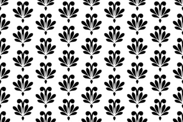 Fototapeta premium Flower geometric pattern. Seamless vector background. White and black ornament