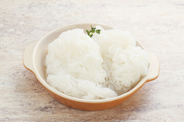 Glass asian noodles in the bowl