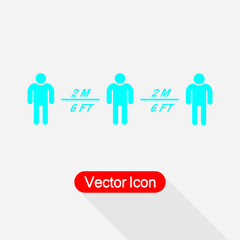 Social Distancing Sign, People Keeping Distance Icon Vector Illustration Eps10