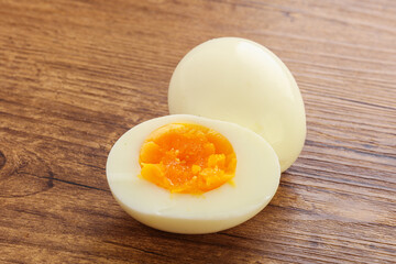 Boiled chicken egg for breakfast
