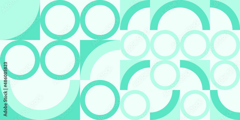 Aufkleber Modern vector abstract  geometric background with circles, rectangles and squares  in retro scandinavian style. Pastel colored simple shapes graphic pattern. Abstract mosaic artwork.