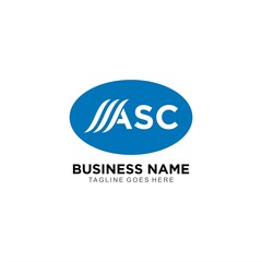 ASC initial logo elips concept for business company