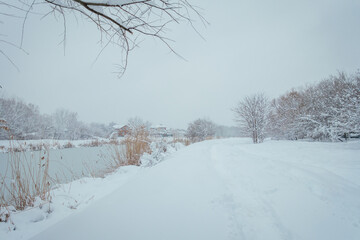 snowstorm during a pandemic. without people