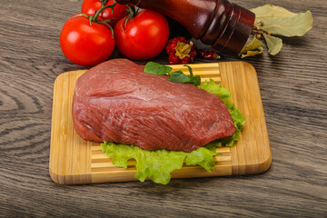 Raw beef piece for cooking