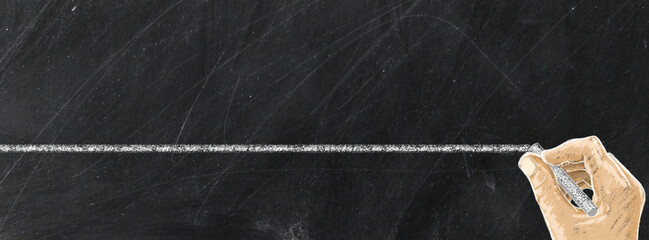 Hand writing with chalk on blackboard business and school or strategy concept design ,white chalk to write something on black board for time line cover or website background, with copy space for text.