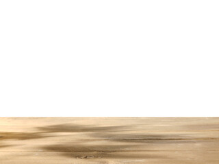 Table with shadow from leaves with isolated background