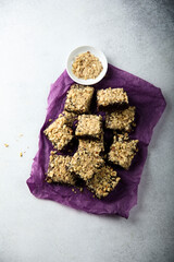 Traditional homemade brownies with nuts