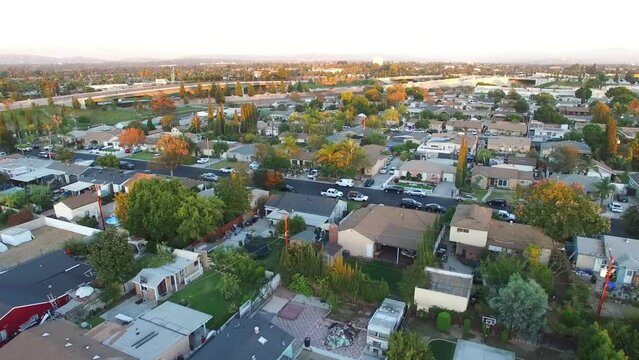 Aerial Flying, Anaheim, Downtown, Beautiful Landscape, California