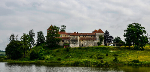 Fototapeta premium View to ancient castle in Svirzh, Ukraine