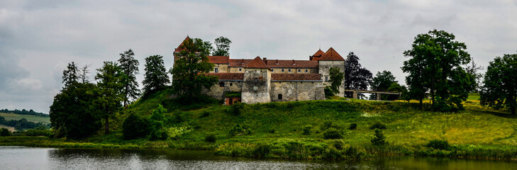 Fototapeta na wymiar View to ancient castle in Svirzh, Ukraine