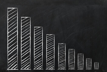 chalk drawing on black background, staircase drawing,Business, rocket drawing