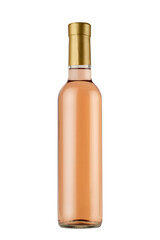 small 375ml rose wine bottle mockup isolated on white