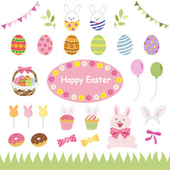 イースターのかわいいイラストセット