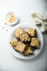 Traditional homemade brownies with nuts