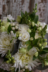 Wedding bouquet of white flowers. Wedding day