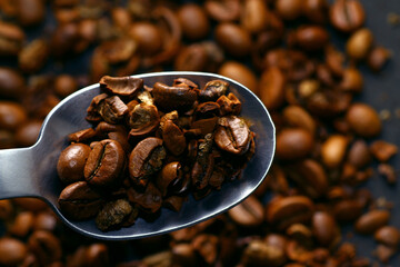 Macro texture of coffee beans