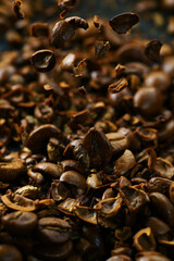 Macro texture of coffee beans