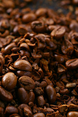 Macro texture of coffee beans