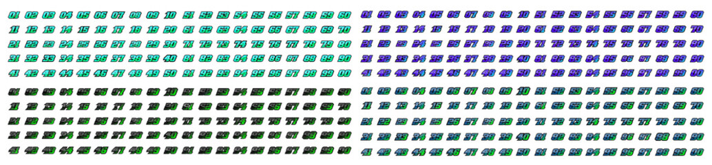 Set of racing number, mega collection of start racing numbers, vector sport race number with halftone dots style vector illustration eps 10