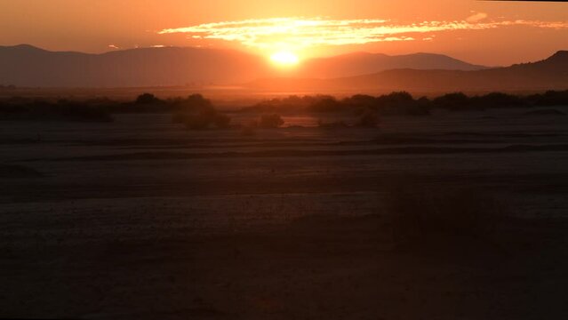 Scenic Desert Sunset. El Mirage Basin Northwestern Victor Valley of the central Mojave Desert California, United States of America.