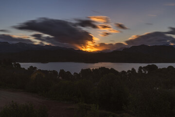 sunset in the mountains