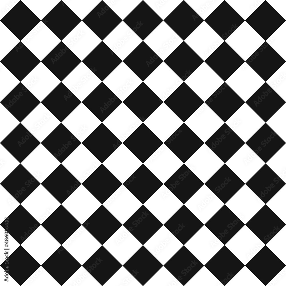Aufkleber 7x7 diamonds rhombs pattern. vector black white checkers pattern.