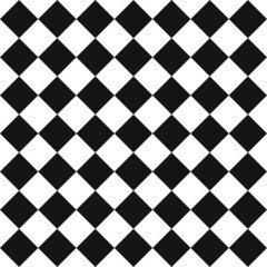 7x7 diamonds rhombs pattern. Vector black white checkers pattern.