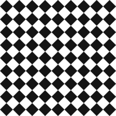 Diagonal rhombs checker pattern. Vector 9x9 black white rhombs wallpaper pattern.