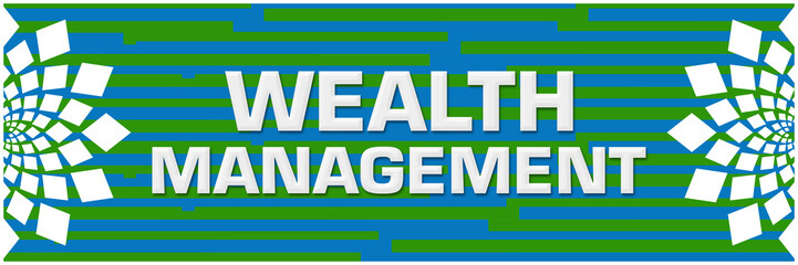 Wealth Management Green Blue Lines Texture Text Horizontal 